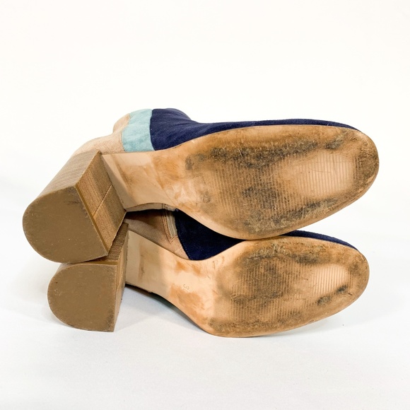 PAOLA FERRI Suede Multi Zipper Booties Block Heel - Picture 6 of 7